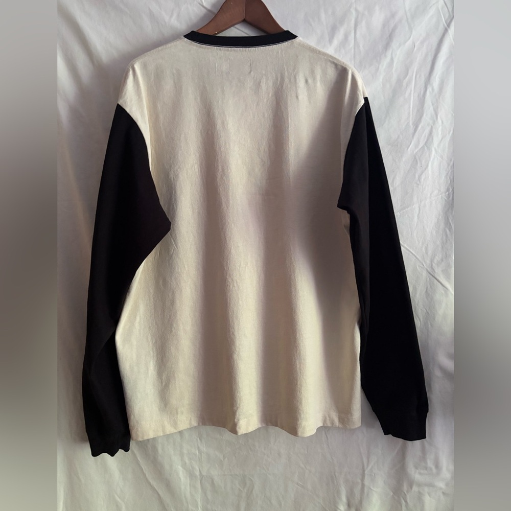 Harley-Davidson cream color body with black long sleeves. H-D lettering front. - Picture 2 of 8